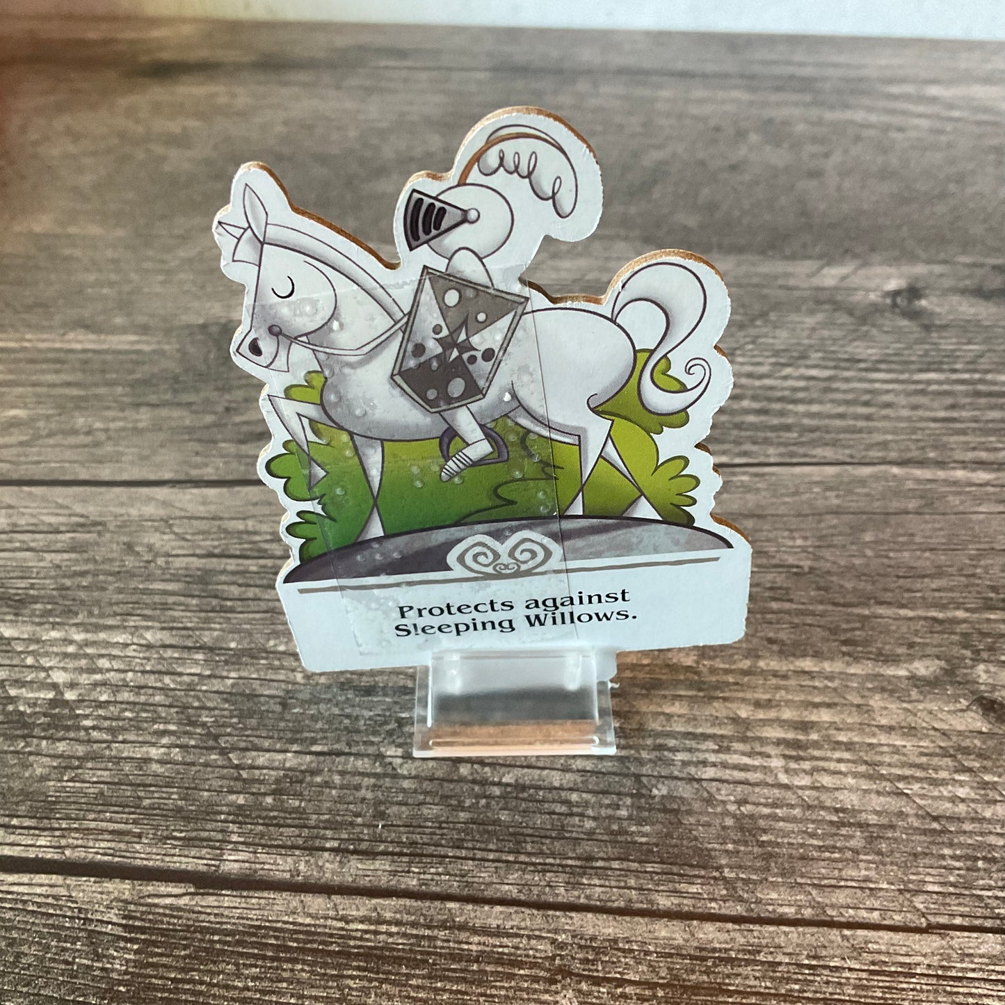 The white knight with transparent braille on it