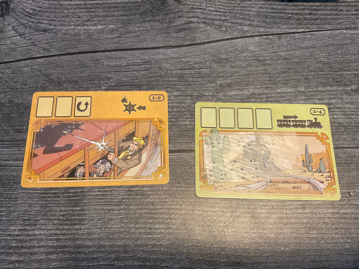 A close up of the scene cards showing the braille on them.