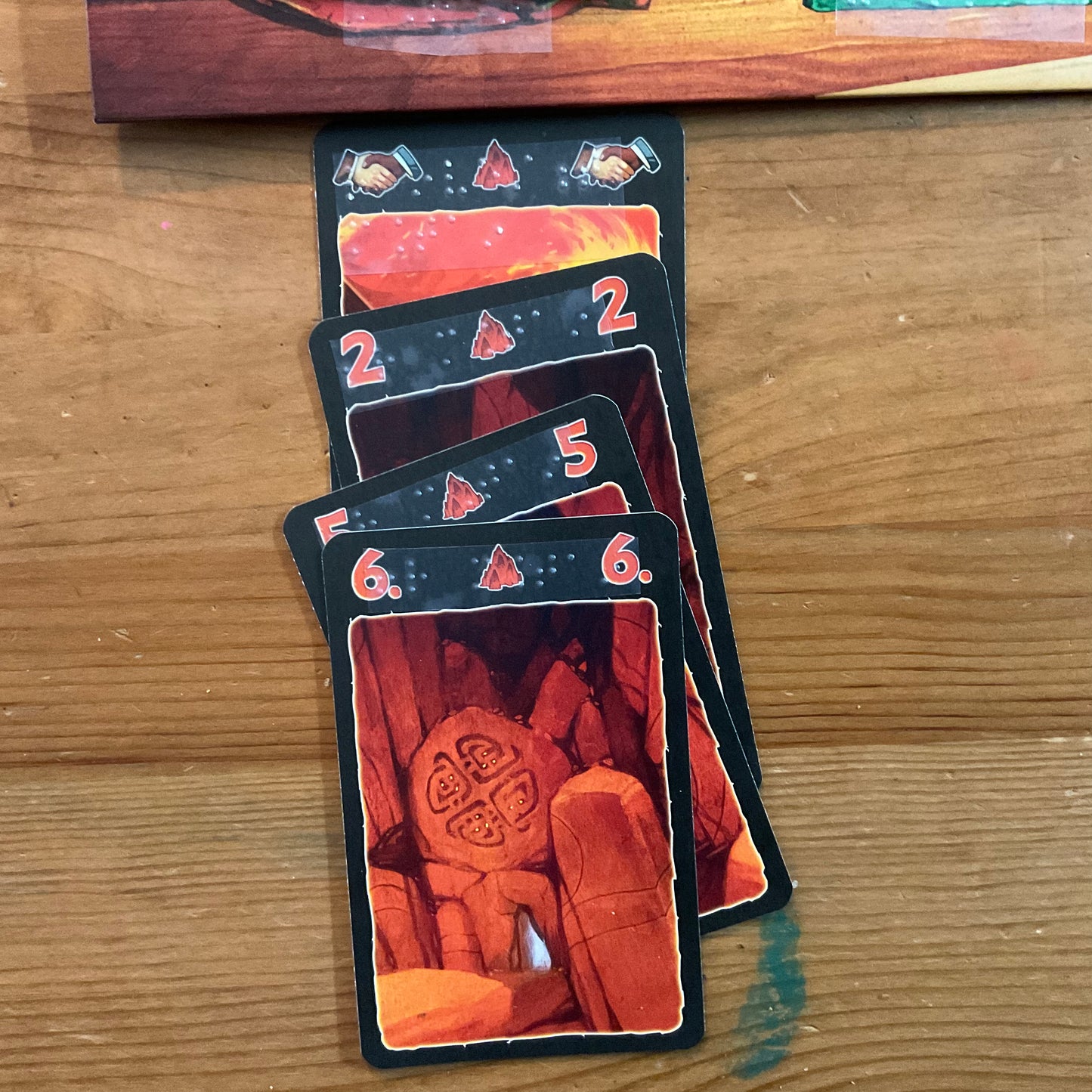 A close up on a red card expedition.