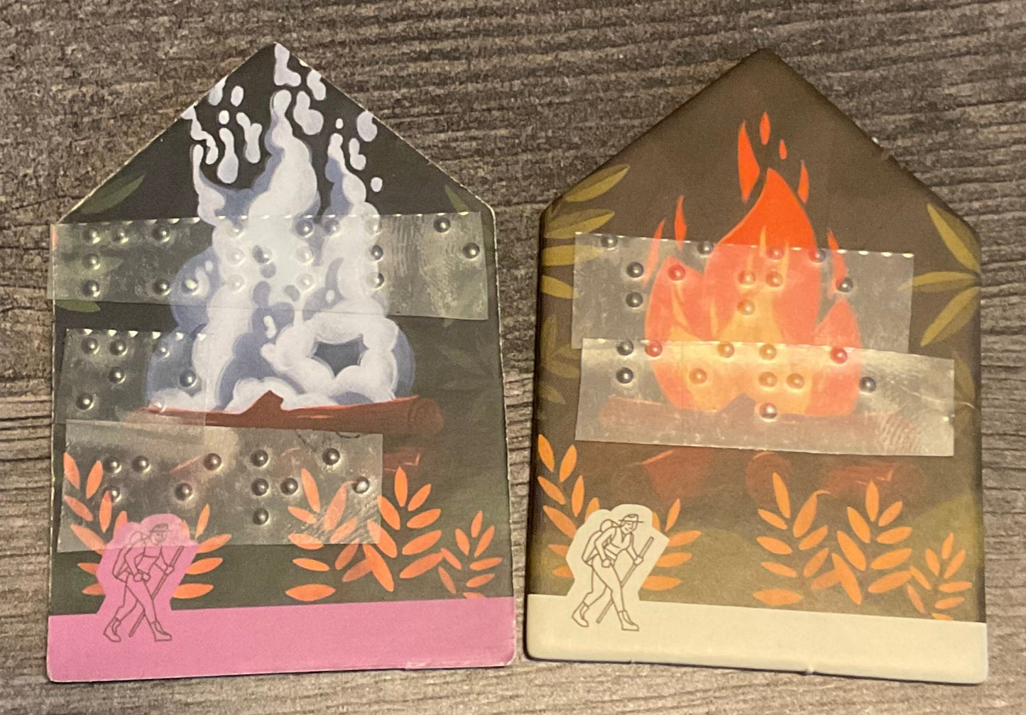 The front and the back of the fire tokens