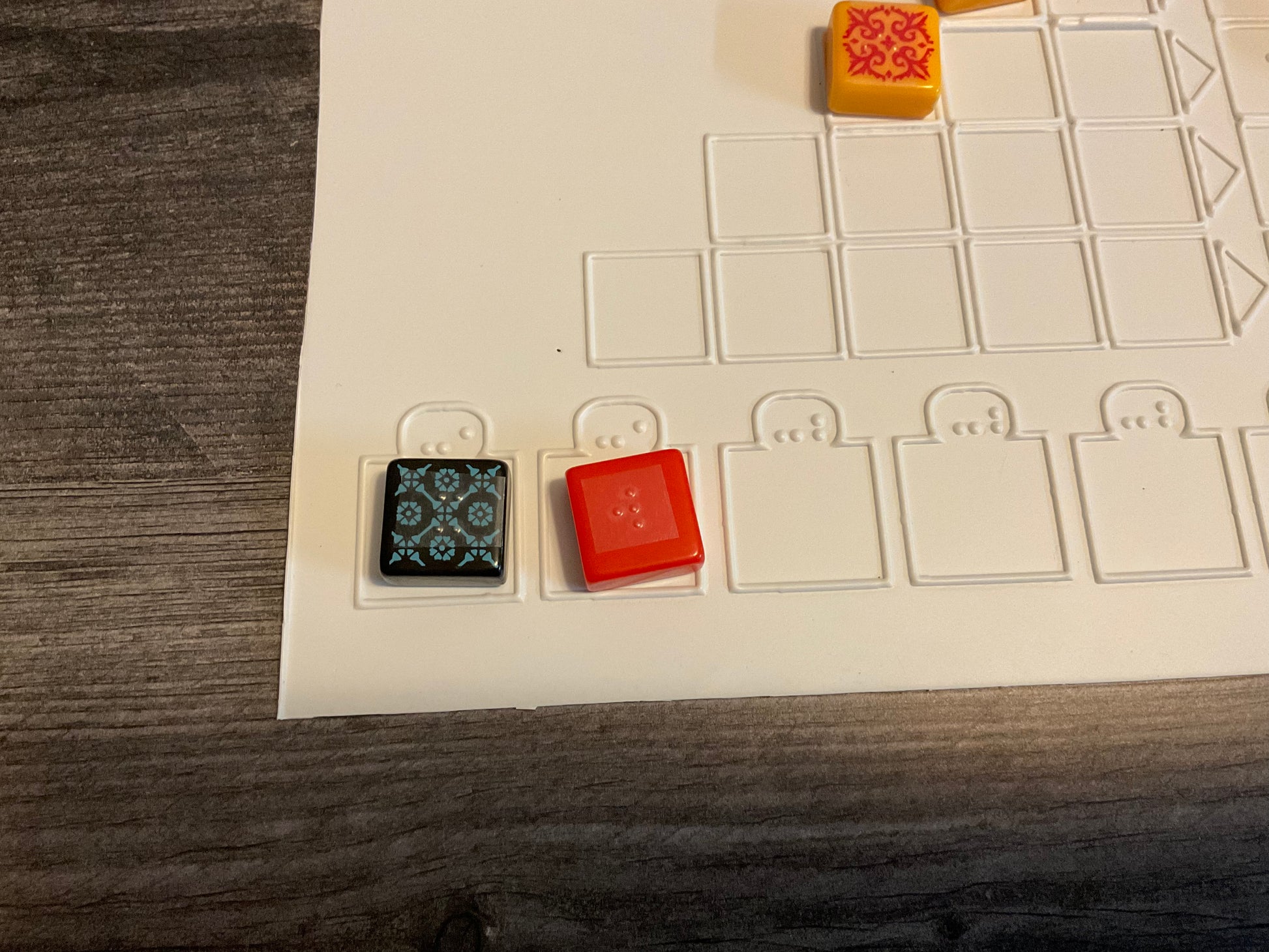 Anoter close up of the board. This is even closer showing the in the penalty boxes on the bottom.