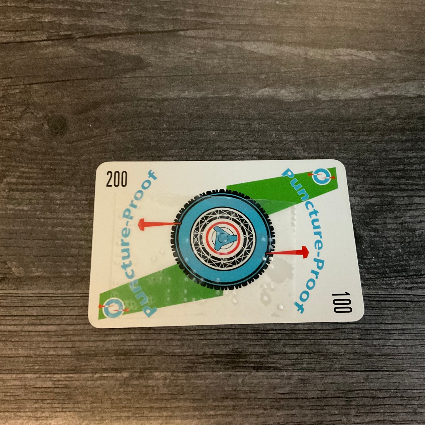 A close up on the puncture proof card