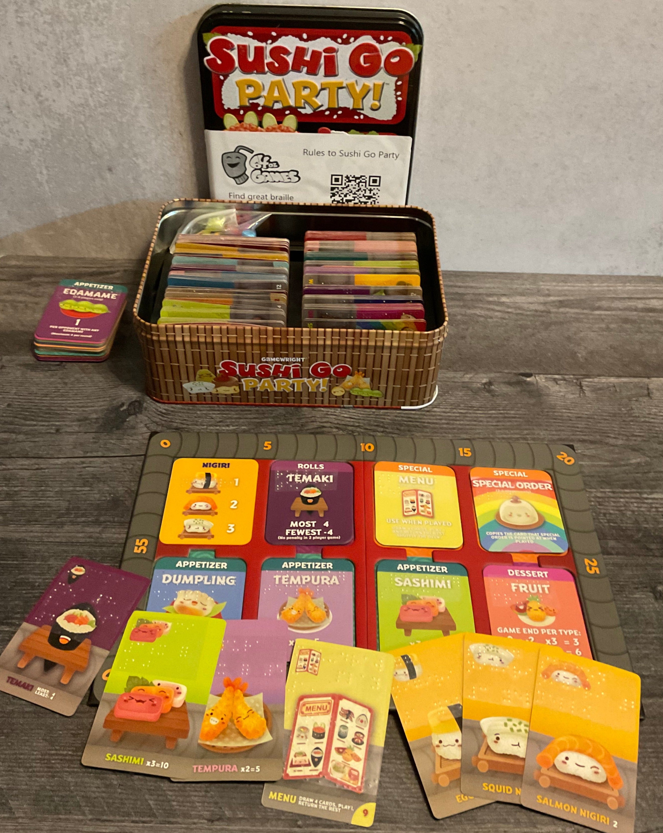 Sushi Go Party Accessibility Kit 64 Ounce Braille Sushi Go Party Accessibility Kit 64 Ounce Braille