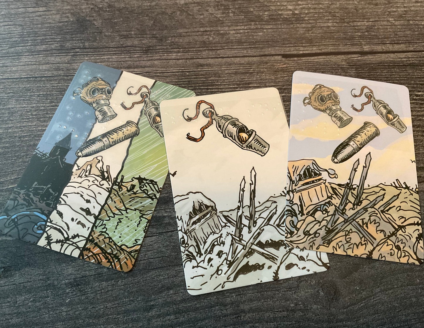 Challenge cards with braille on them