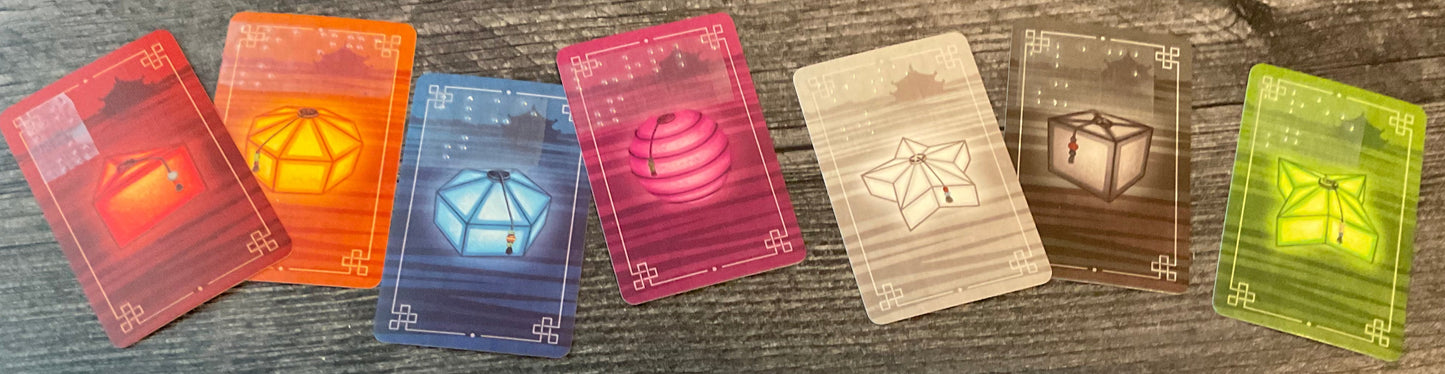 The different lantern cards. All have transparent braille on them
