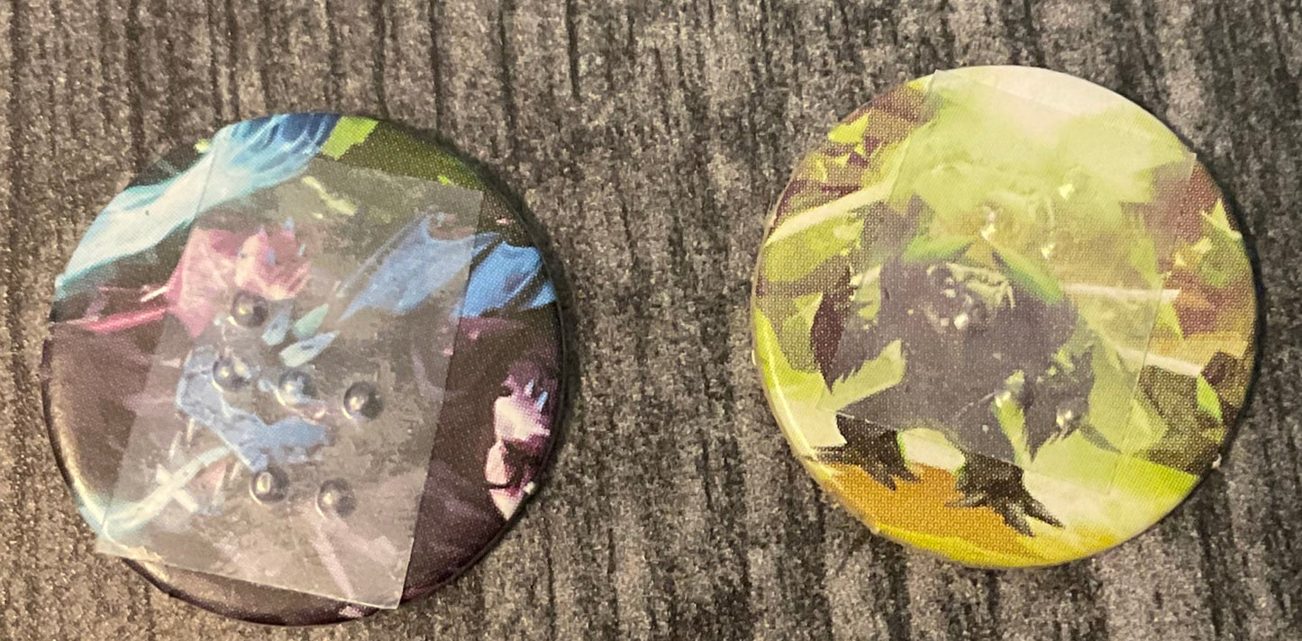 Tokens with braille stickers on them