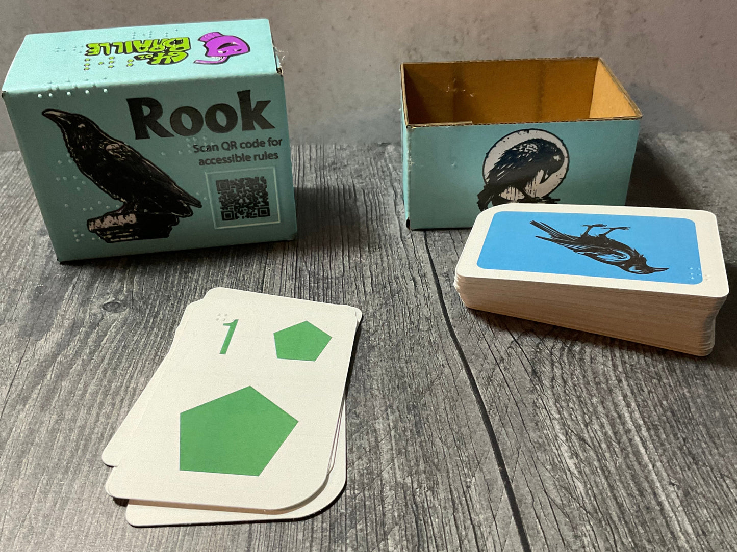 A picture of rook with some of the cards.