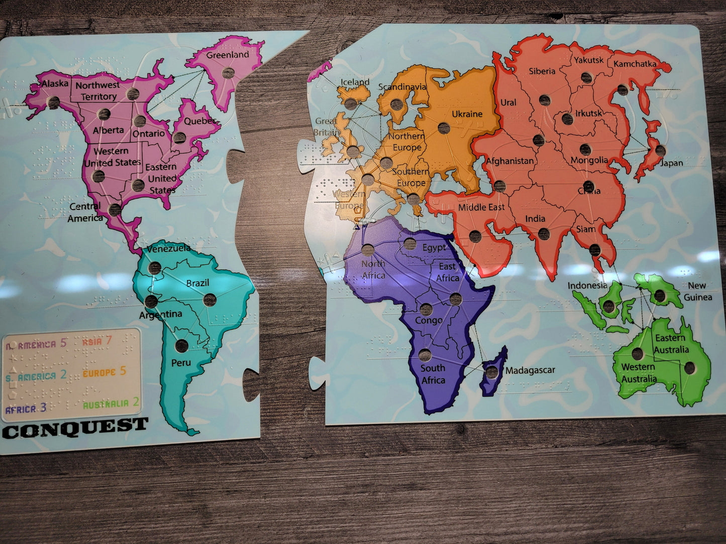 The acrylic board broken into 2 pieces. It can be easily connected like a jigsaw puzzle.