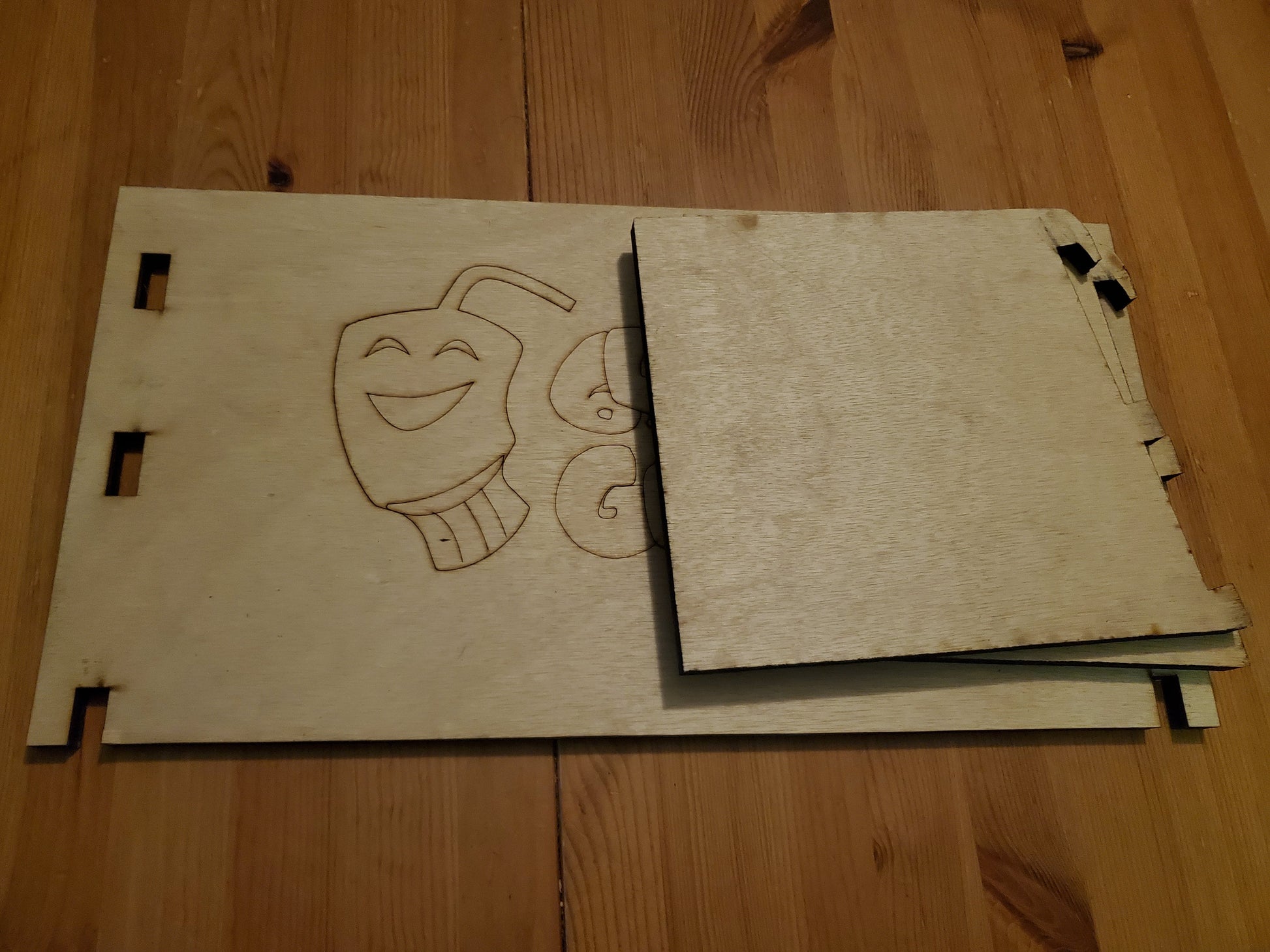 Wooden table collapsed flat