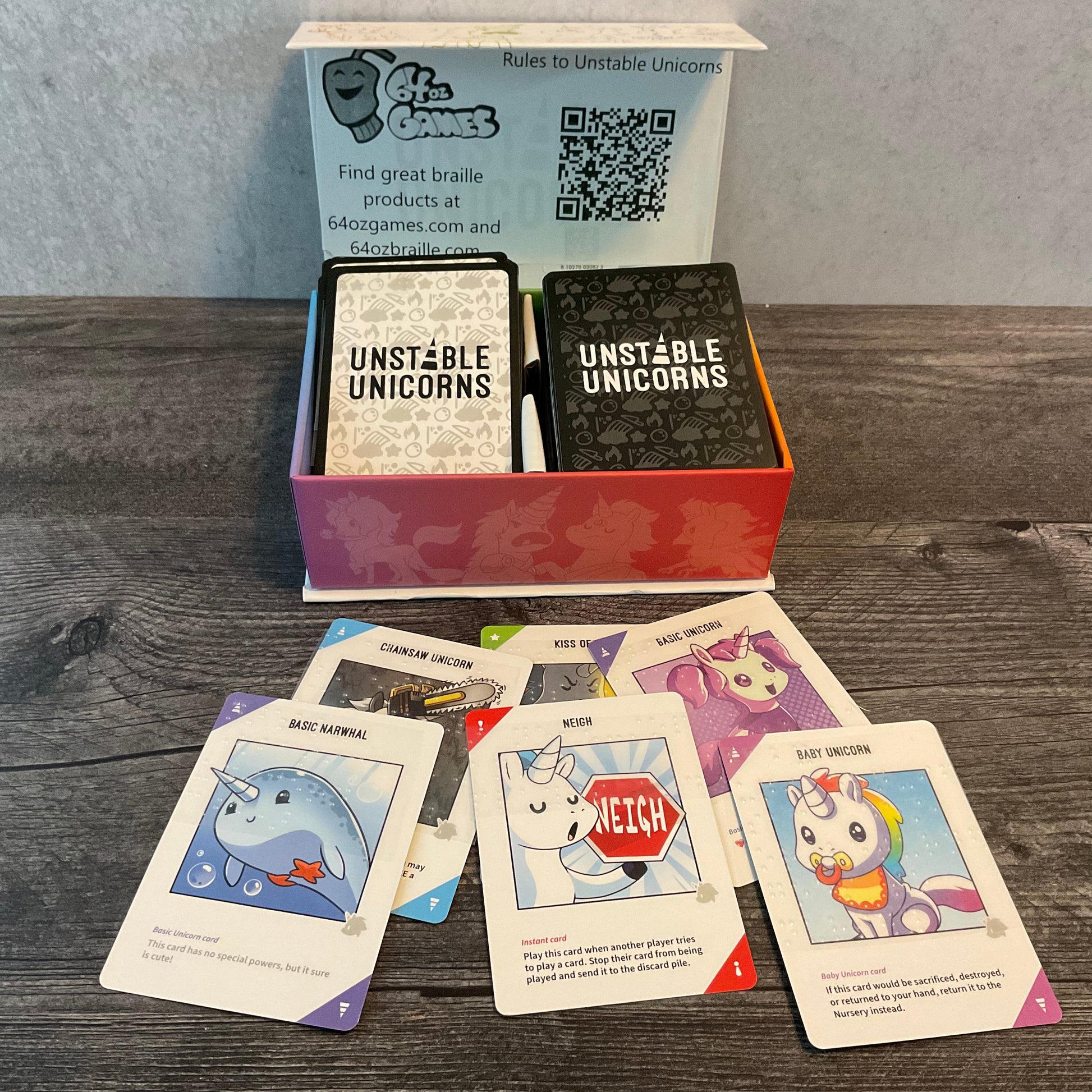 Unstable Unicorns Accessibility Kit – 64 Ounce Braille