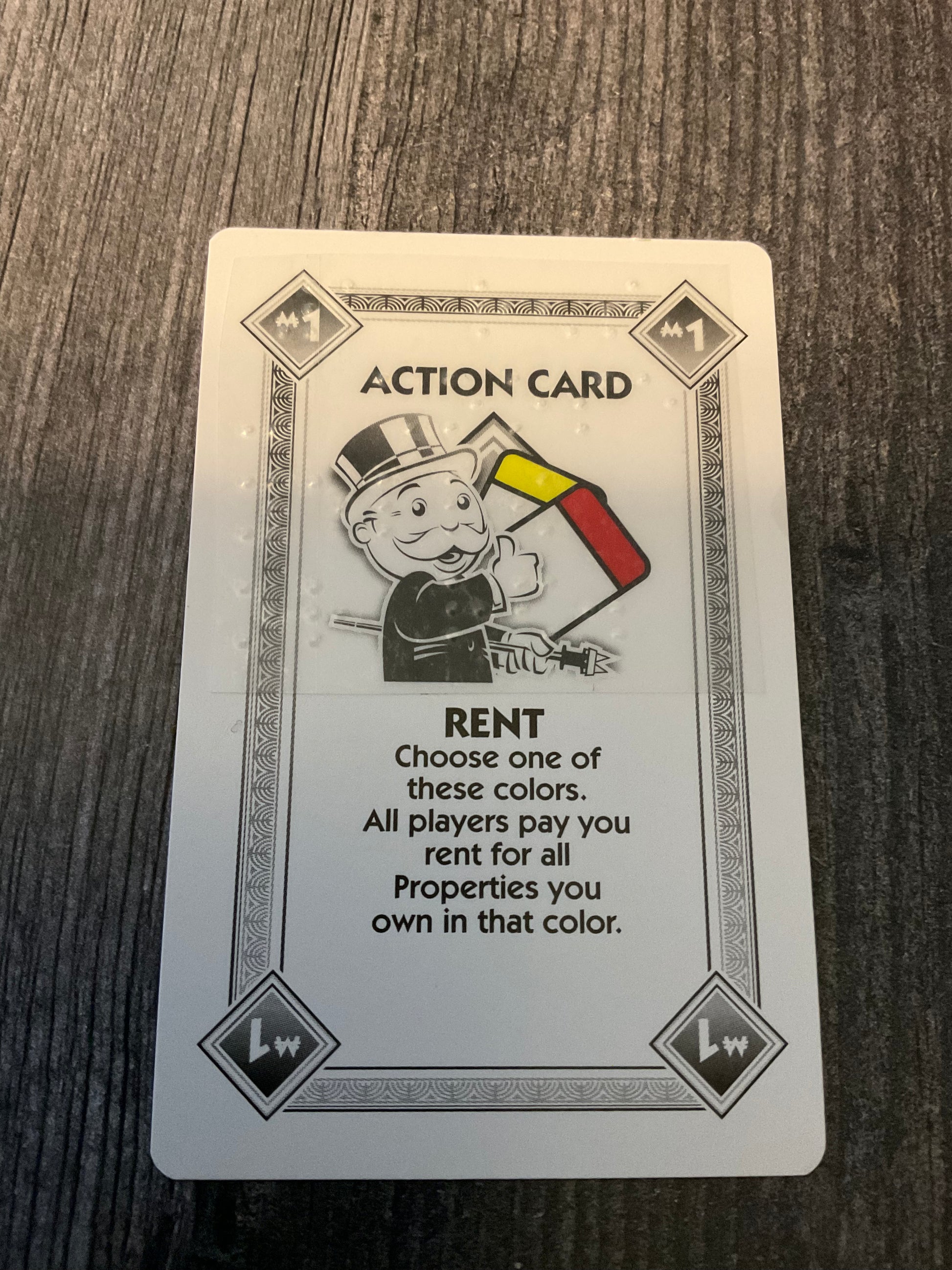 Red and Yellow rent card