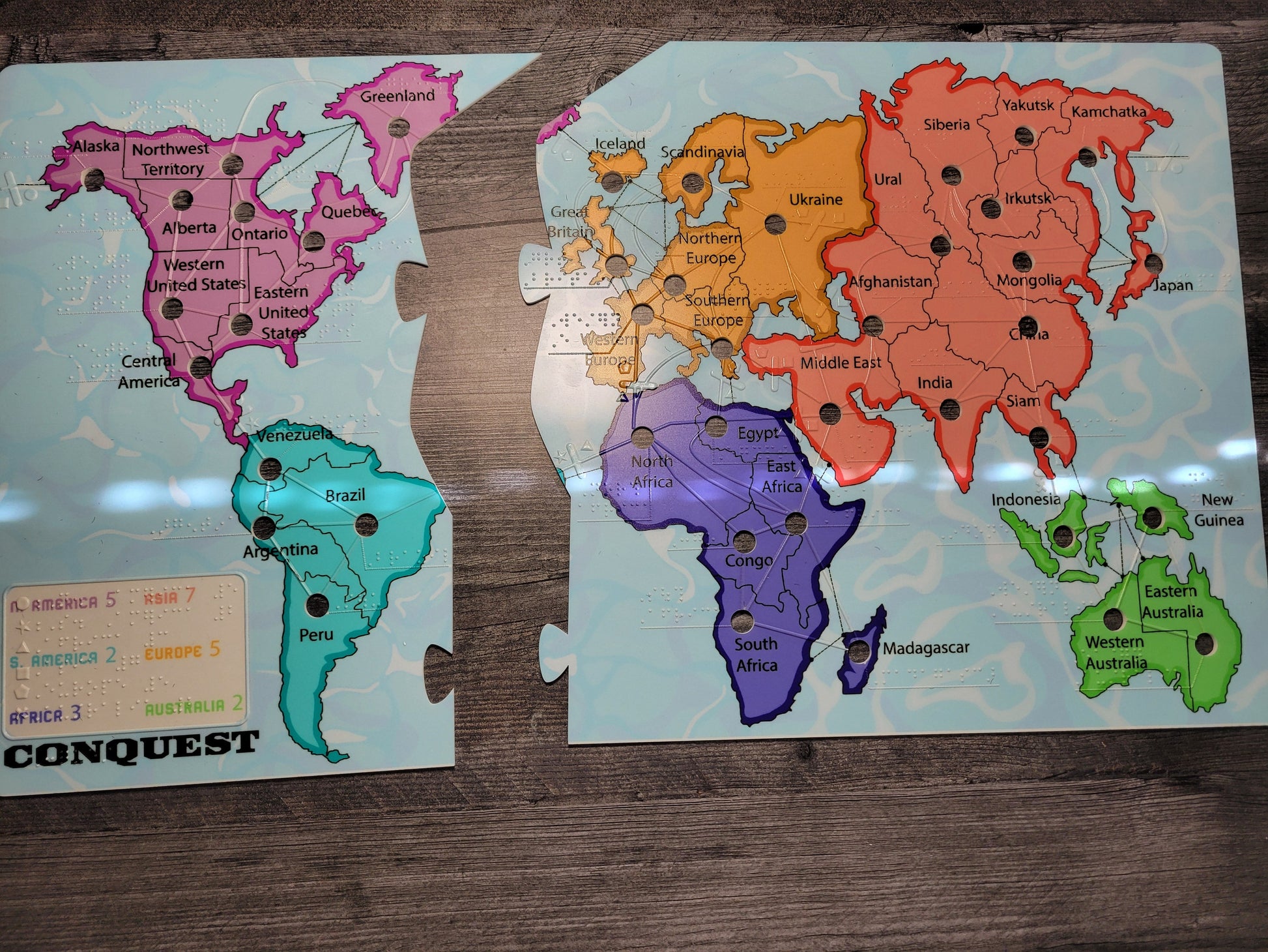 The acrylic board broken into 2 pieces. It can be easily connected like a jigsaw puzzle.