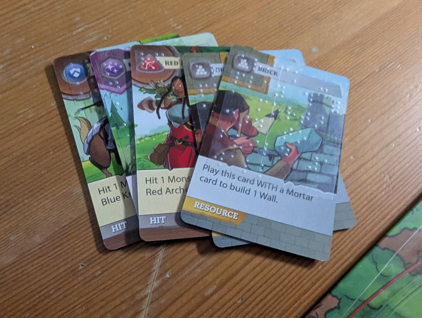 Close up of the cards with braille on them.