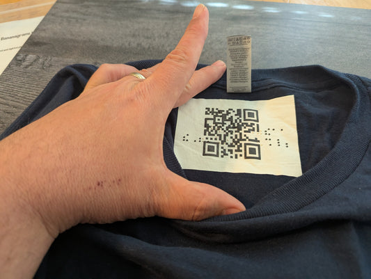Iron On clothing labeling patch, Braille and QR codes(up to 10 in a set)