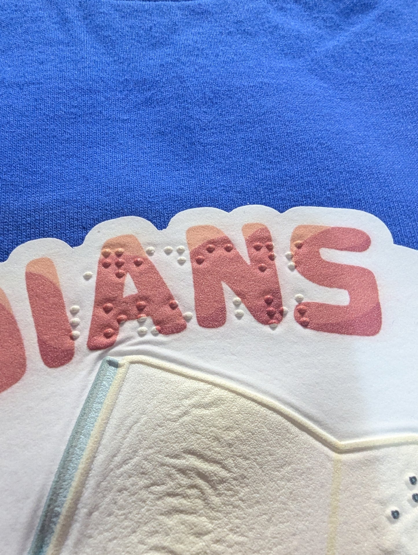 Close up on the braille text "Eridians love braille" presented in UEB braille.