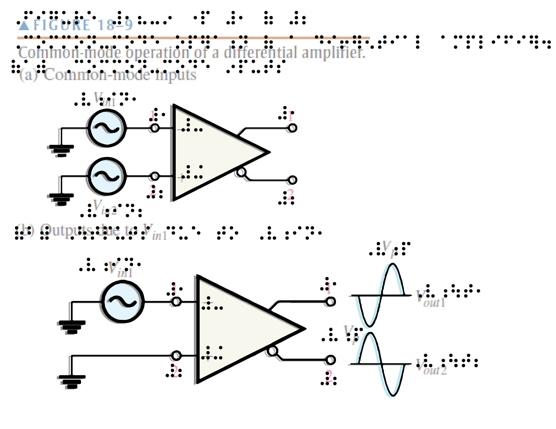 circuit diagram of a amplifier in braille and print.